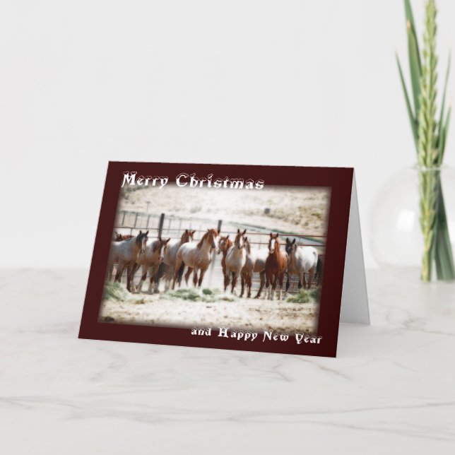 Card - Christmas: Horses (Front)