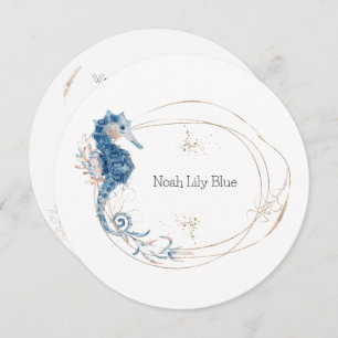 Card (Circle) - Birth Announcement Ocean Card