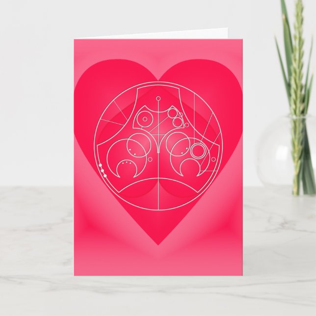 Card: Circular Valentine - Silver Holiday Card (Front)