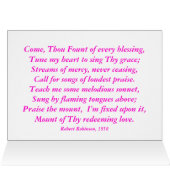Card: Come, Thou Fount of every blessing (Inside Horizontal (Top))