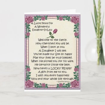 Card-daughter-in-law-lucky Penny-glue Penny On Card by forbes1954 at Zazzle