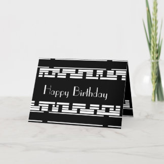 Card Deco Black White Birthday Male