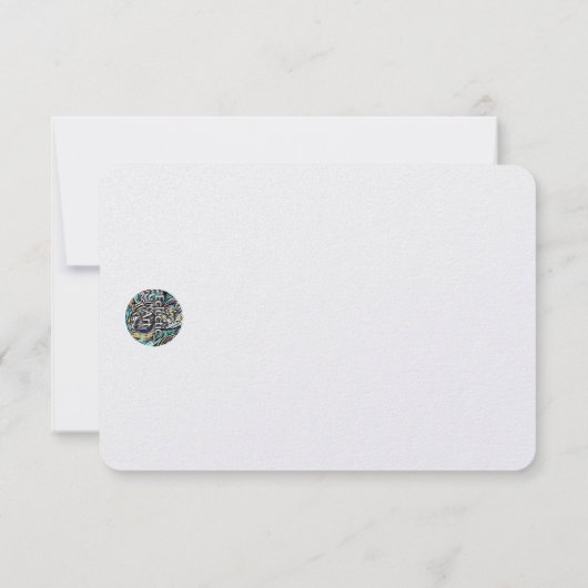 Card detailed photograph of a white irises (Back)