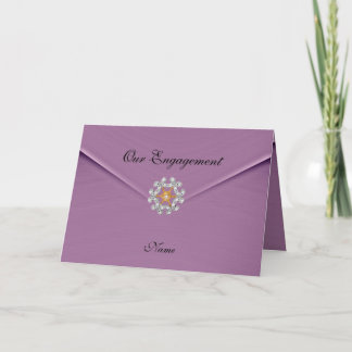 Card Engagement Pink Mauve Diamond Jewel