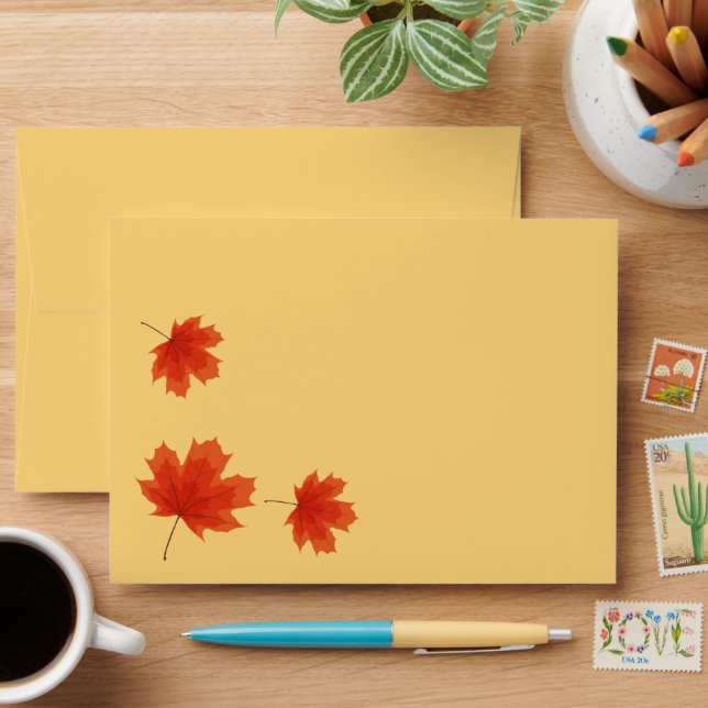 Card Envelope Autumn Leaves (Desk)