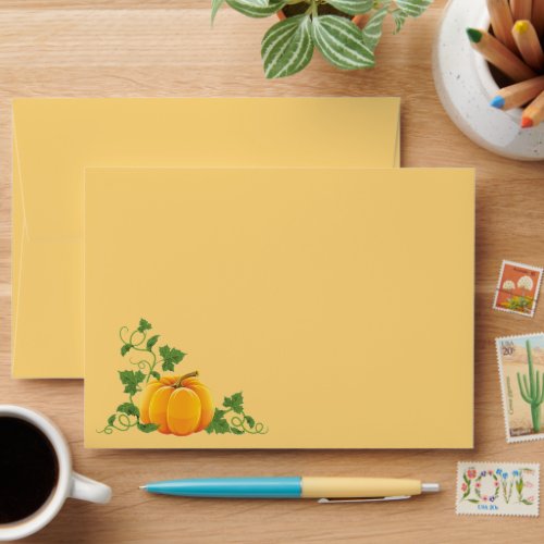 Card Envelope Autumn Pumpkin