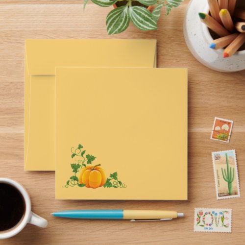Card Envelope Autumn Pumpkin
