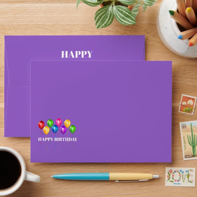 Card Envelope-Birthday Balloons Envelope (Desk)
