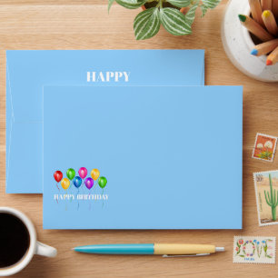 Card Envelope-Birthday Balloons Envelope