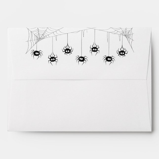 Card Envelope Halloween Spiders (Back (Top Flap))