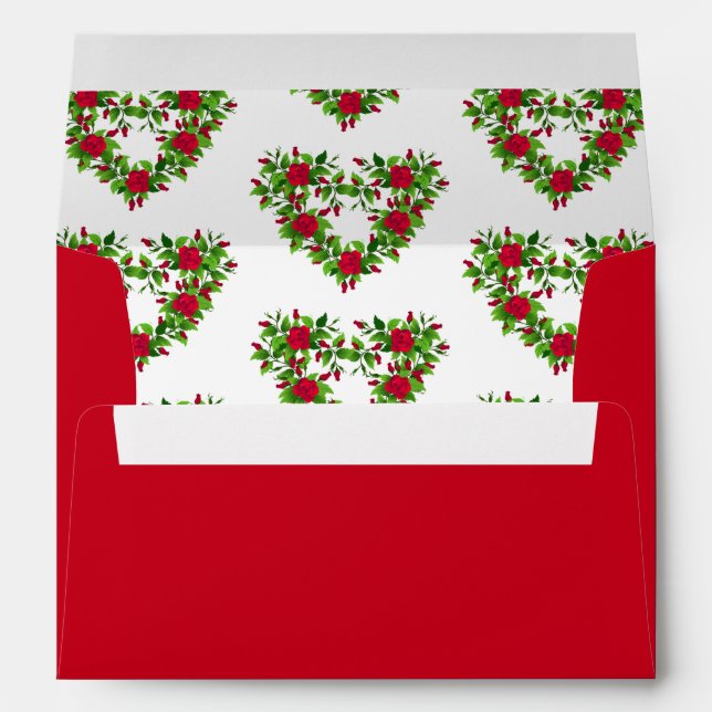 Card Envelope-Rose Hearts Envelope (Back (Bottom))