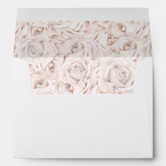 Card Envelope-Vintage White Roses  Envelope (Back (Bottom))