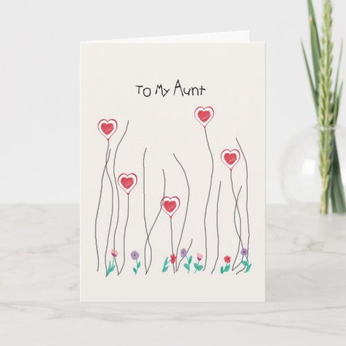 Card for Aunt on Valentines Day Hearts  Flowers