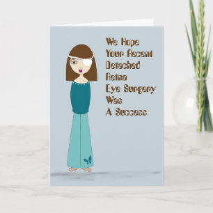 Card for Detached Retina Surgery Lady with Patch