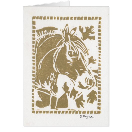 Card For Fjord Horse Lovers - Gold (Front)