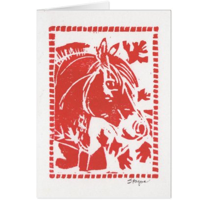 Card For Fjord Horse Lovers - Red