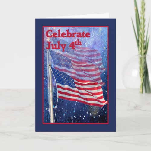Card for Independence Day with Three Flags