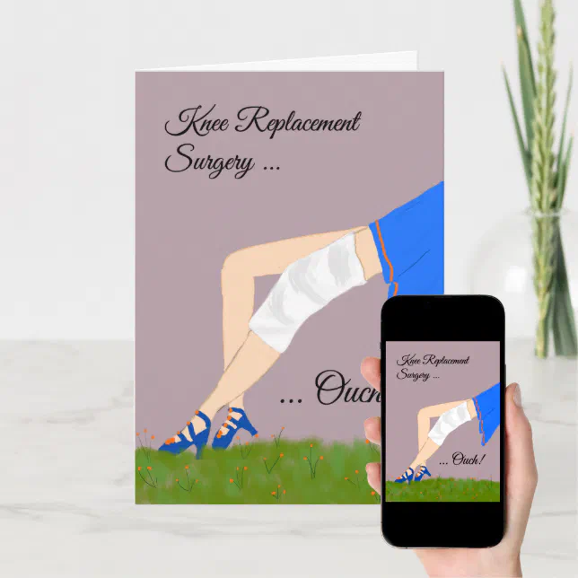 Card for Knee Replacement Surgery with Legs Zazzle