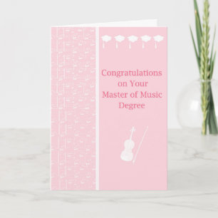 Card for Master of Music Degree in Pink