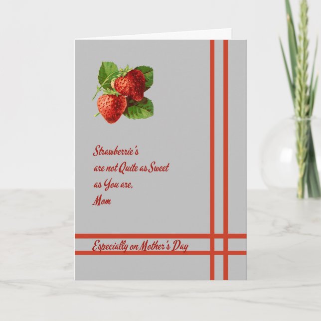 Card for Mother's Day with Strawberries (Front)