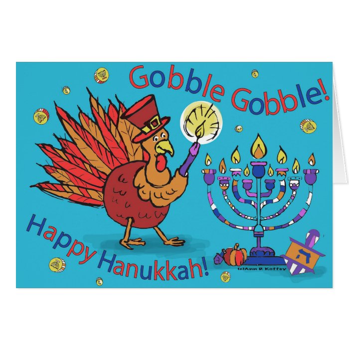 Card for Thanksgiving and Hanukkah Thankgivukkah