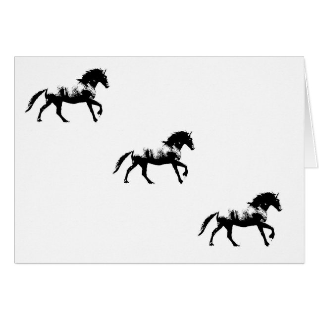 card - Friesian Cantering (Front Horizontal)