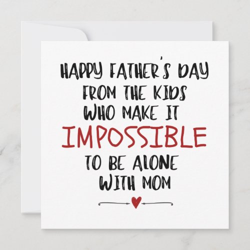 Card from Kids Funny Special DAD Card