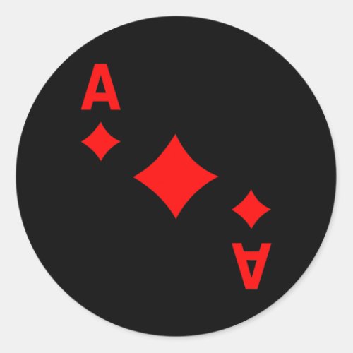 Card Game Ace Of Diamonds Cards s  Classic Round Sticker