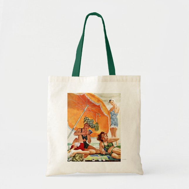 Card Game at the Beach by Alex Ross Tote Bag (Front)