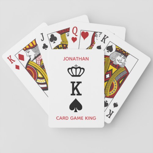Card Game King Red Black Custom Name Playing Cards