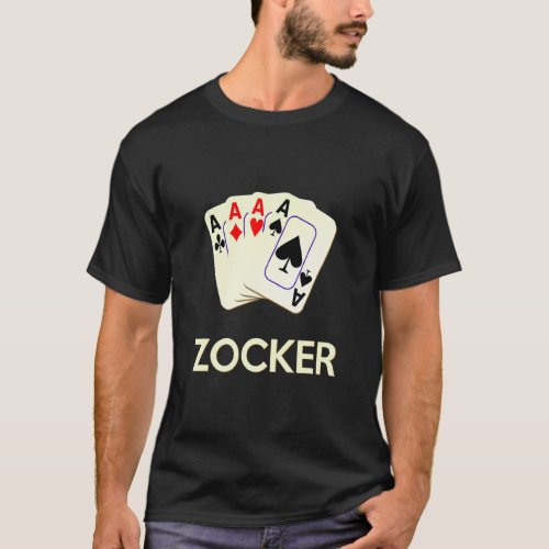 Card Game Measuring Card 4 Aces Gamer Poker Carniv T_Shirt