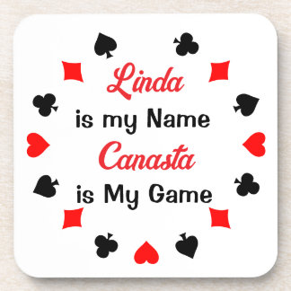 Card Game Personalized Canasta Beverage Coaster