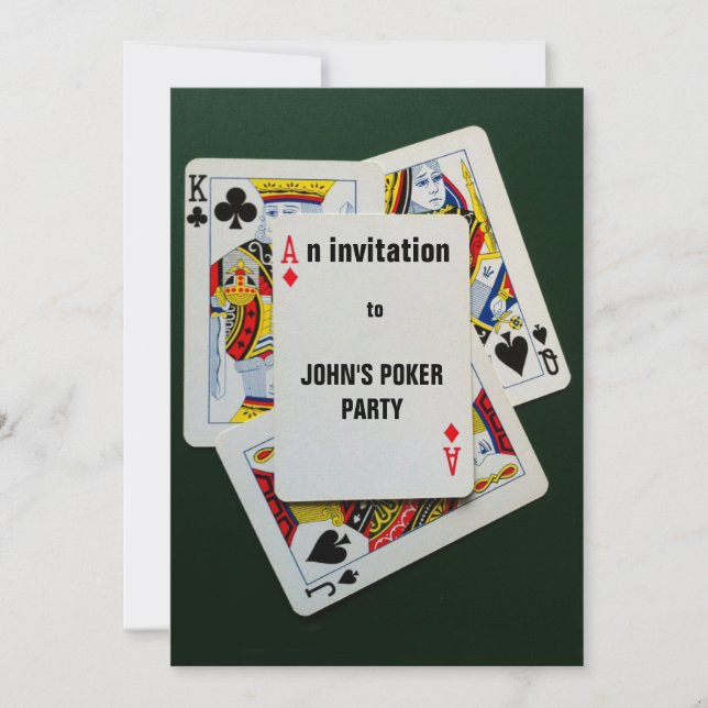 Card game poker party invitation (Front)