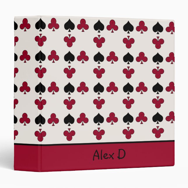Card game, poker, table cards, red and black 3 ring binder (Front/Spine)