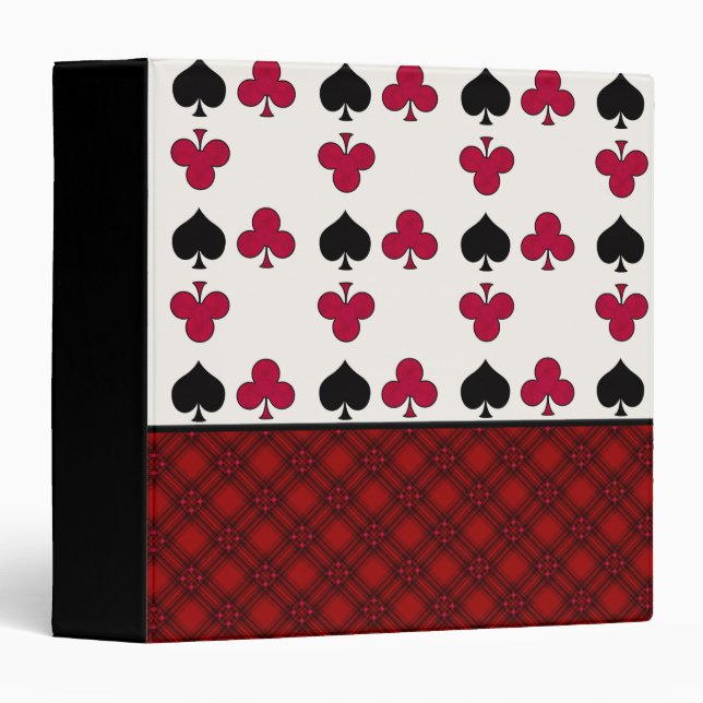 Card game, poker, table cards, red and black 3 ring binder (Front/Spine)