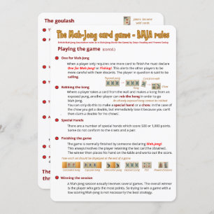 Card Game rules – Playing the game (2)