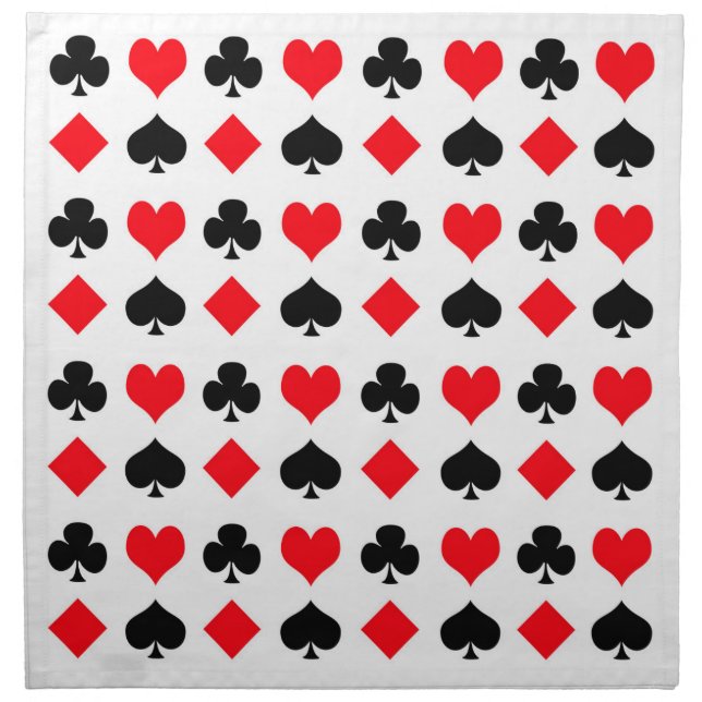 Card Game Suits Cloth Napkin (Front)