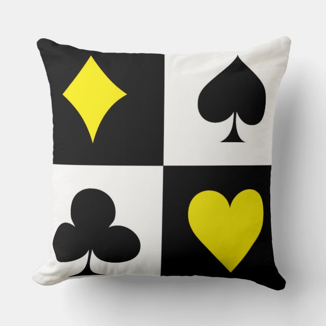Card Game Throw Pillow (Front)
