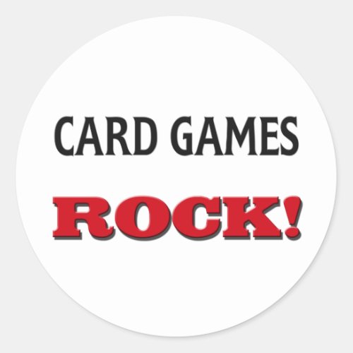 Card Games Rock Classic Round Sticker