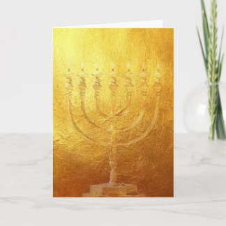 Card Golden Menorah | Gold | Israel | Karte