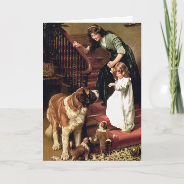 Card: Good Night - with St. Bernard Card (Front)