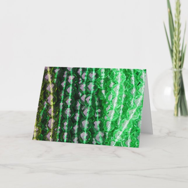 Card, "Green Beads" Card (Front)