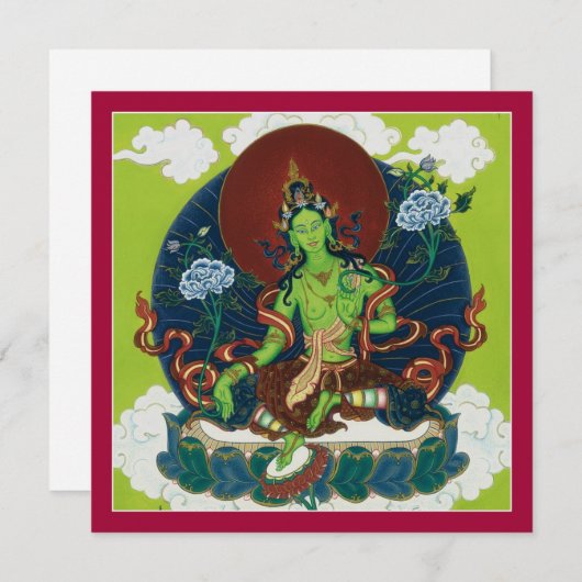 CARD Green Tara - square card with envelope (Front/Back)