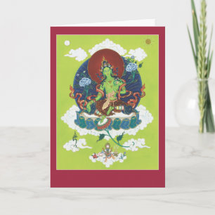 CARD Green Tara — with a message and mantra