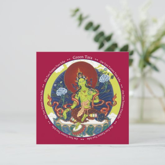 CARD Green Tara - with envelope (Standing Front)
