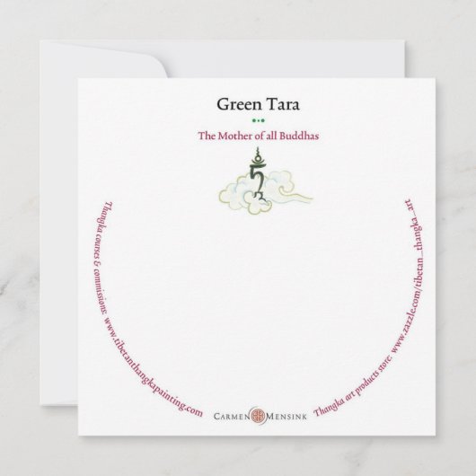 CARD Green Tara - with envelope (Back)