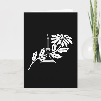 Card - Greeting -  Candle and Flower Graphic