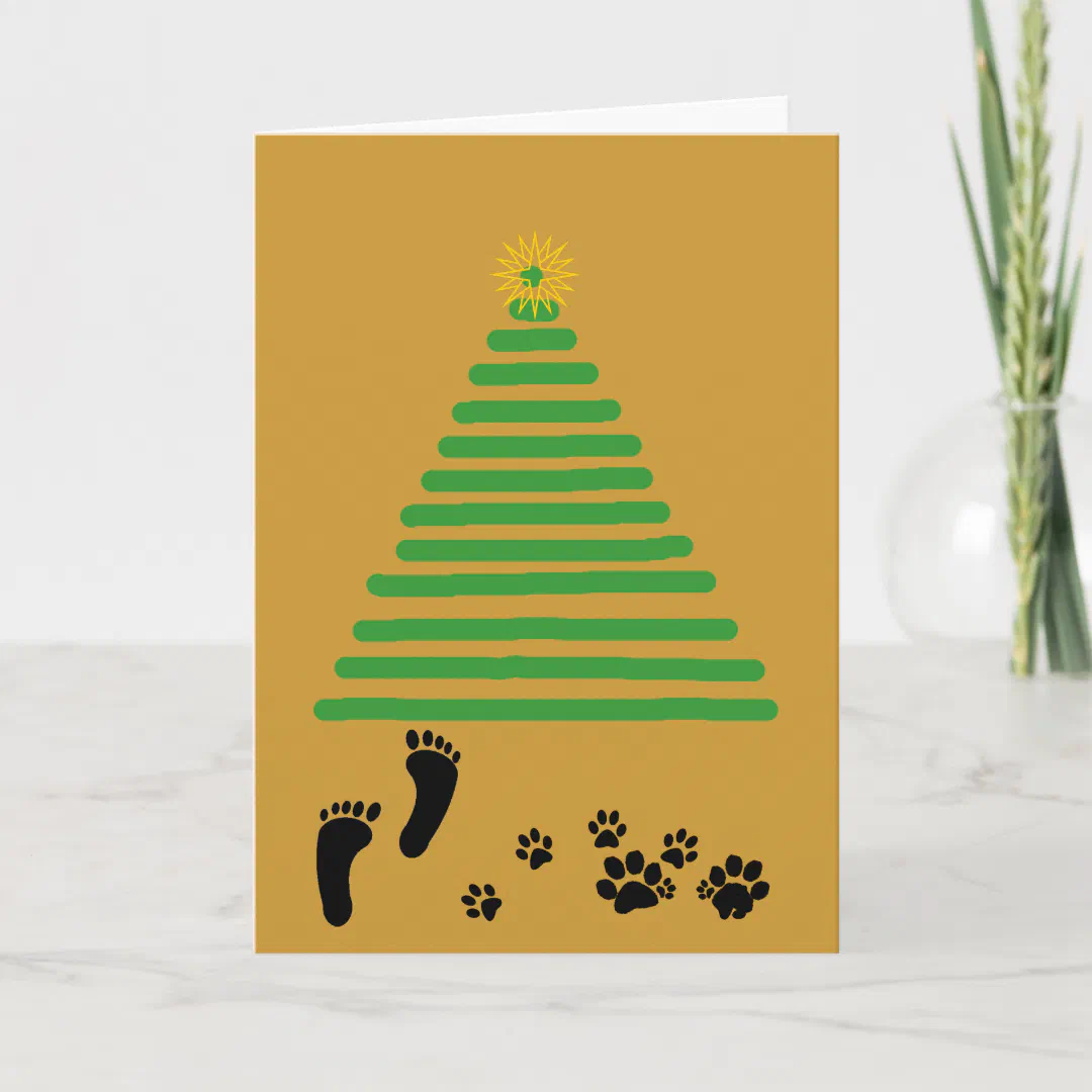 Card - Greeting - Footprints at base of tree (Front)