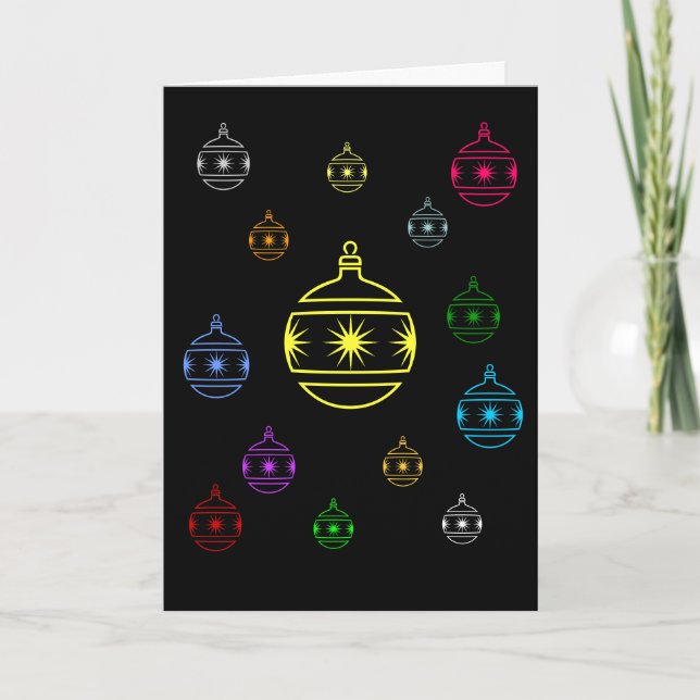 Card - Greeting - Holiday Tree Ornaments (Front)