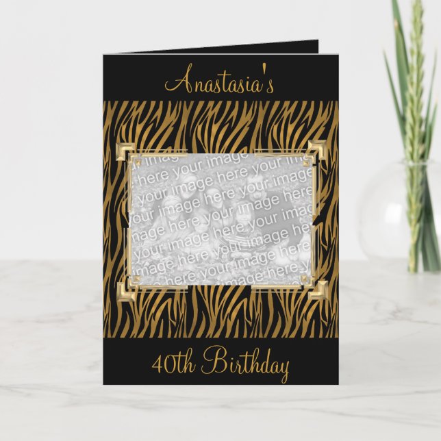 Card Greetings Black Animal Print Event  Photo (Front)